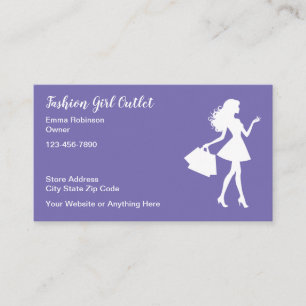 Tarjetas de visita de la tienda de moda femenina