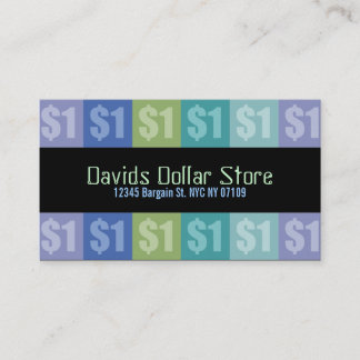 Tarjetas de visita de la tienda del dólar