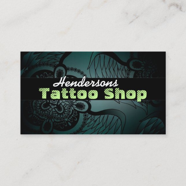 Tarjetas de visita de la tienda del tatuaje (Anverso)