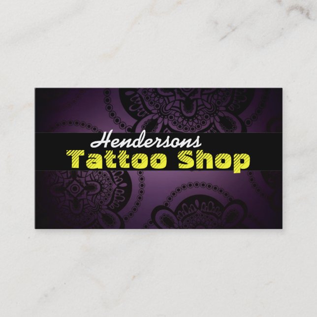 Tarjetas de visita de la tienda del tatuaje (Anverso)