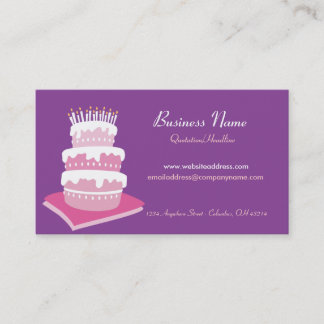 Tarjetas de visita de la torta de cumpleaños