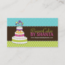 Tarjetas de visita de la torta del pañal