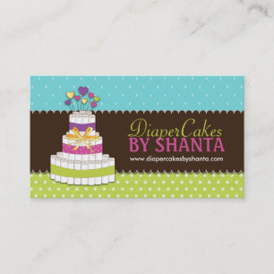 Tarjetas de visita de la torta del pañal