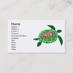 Tarjetas de visita de la tortuga de mar de la flor