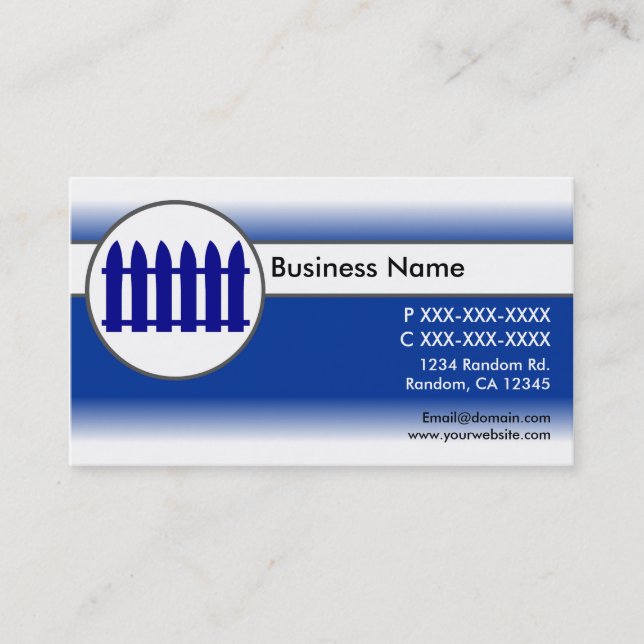 Tarjetas de visita de la valla azul blanca (Anverso)