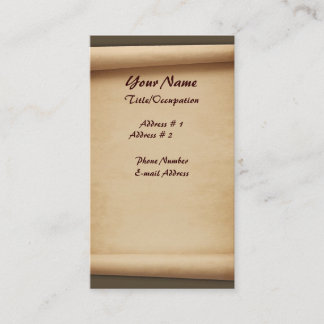 Tarjetas de visita de la voluta