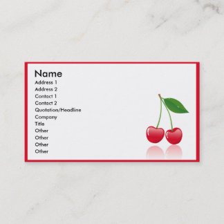 Tarjetas de visita de las cerezas