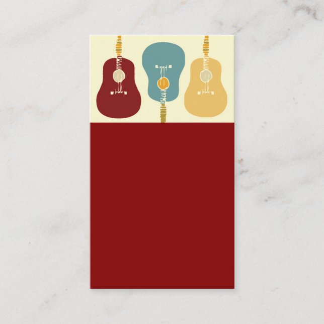 Tarjetas de visita de las guitarras - rojo (Anverso)