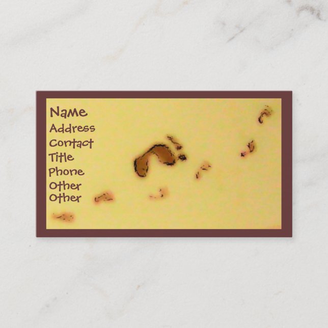 Tarjetas de visita de las huellas (Anverso)