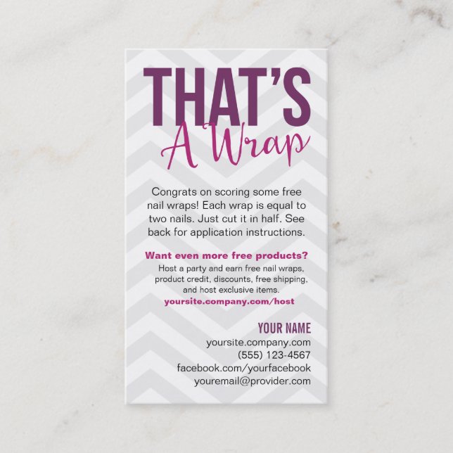 Tarjetas de visita de las instrucciones del uso (Anverso)