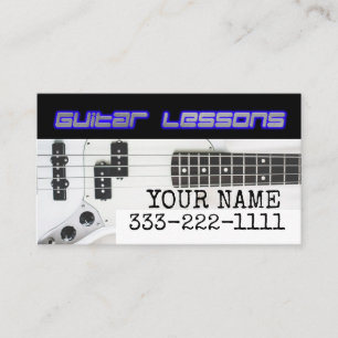 Tarjetas de visita de las lecciones de la guitarra