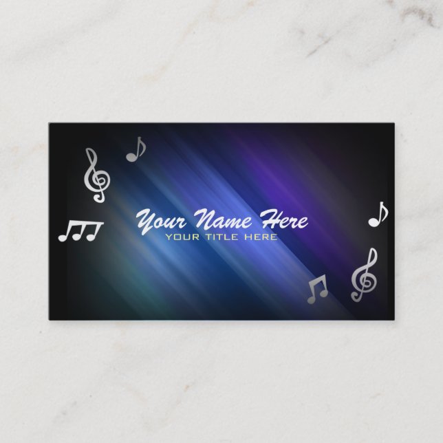 Tarjetas de visita de las notas musicales (Anverso)