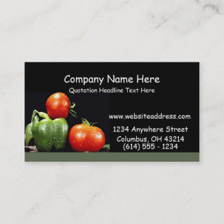 Tarjetas de visita de las verduras