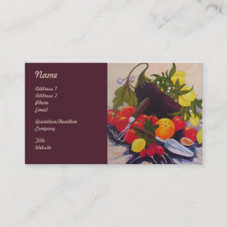 Tarjetas de visita de las verduras de la