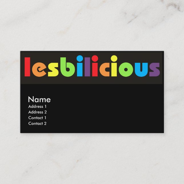 Tarjetas de visita de Lesbilicious (Anverso)
