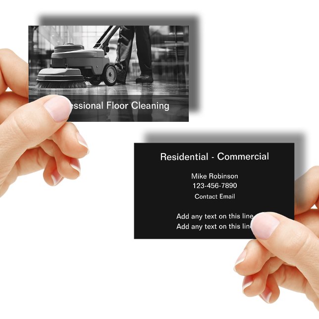 Tarjetas de visita de limpieza comercial de Office (Subido por el creador)