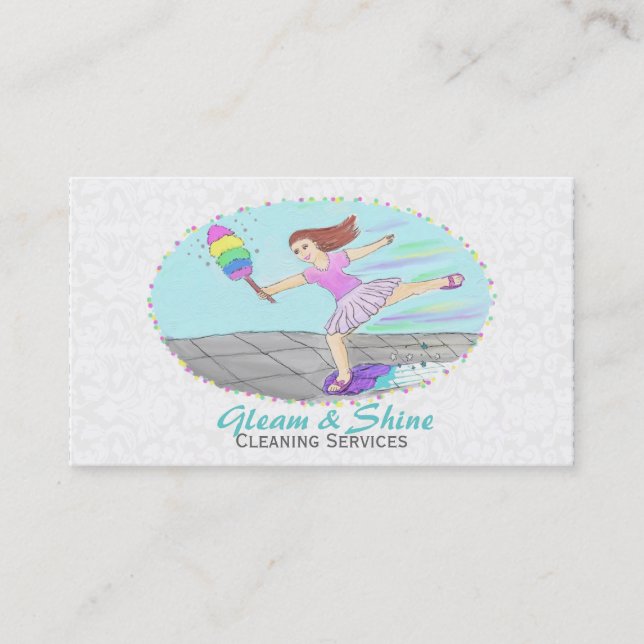 Tarjetas de visita de limpieza de casas (Anverso)