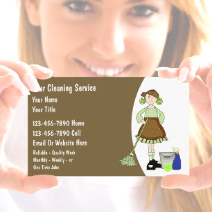 Tarjetas de visita de limpieza de casas