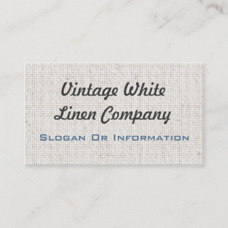 Tarjetas de visita de lino blancas del vintage