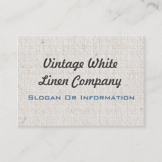 Tarjetas de visita de lino blancas del vintage