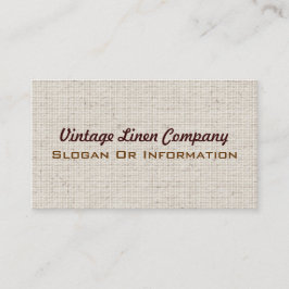 Tarjetas de visita de lino de la tela del vintage