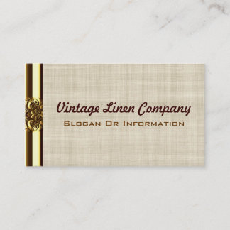 Tarjetas de visita de lino del vintage de la