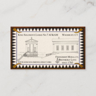 Tarjetas de visita de Lodge No.7 de rey Solomon