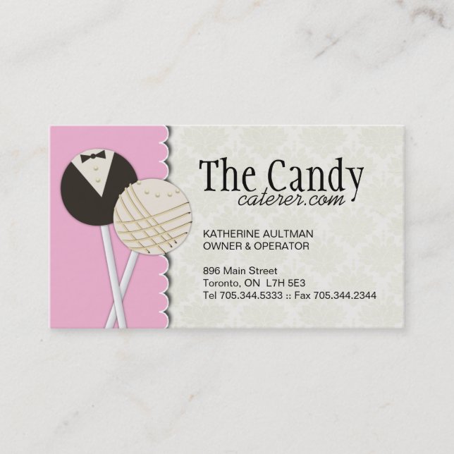 Tarjetas de visita de los abastecedores del postre (Anverso)