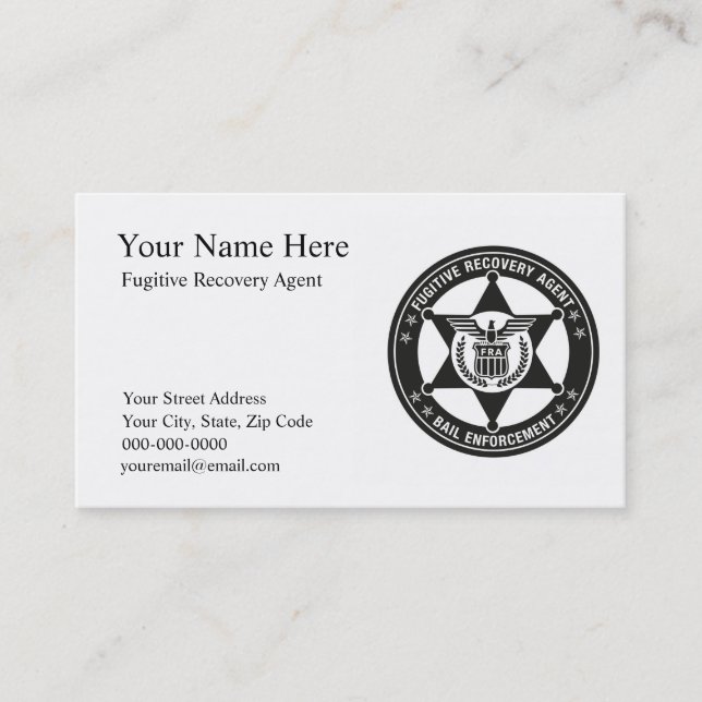 Tarjetas de visita de los AGENTES DE RECUPERACIÓN  (Anverso)