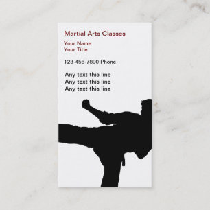 Tarjetas de visita de los artes marciales