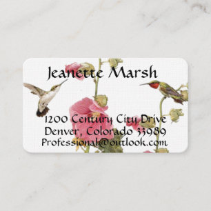 Tarjetas de visita de los colibríes y de las