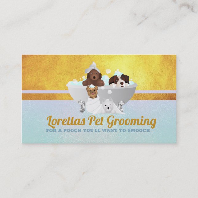 Tarjetas de visita de los eslóganes de Dog Groomer (Anverso)