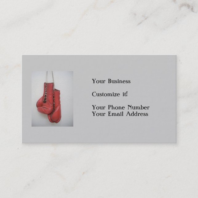 Tarjetas de visita de los guantes de boxeo (Anverso)