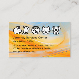 Tarjetas de visita de los hospitales veterinarios