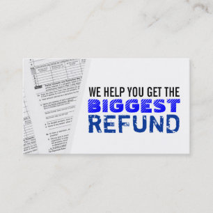 Tarjetas de visita de los impuestos sobre la renta