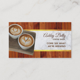 Tarjetas de visita de los lemas de la cafetería