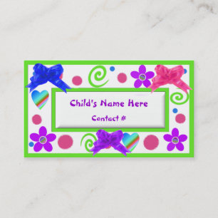 Tarjetas de visita de los niños coloridos