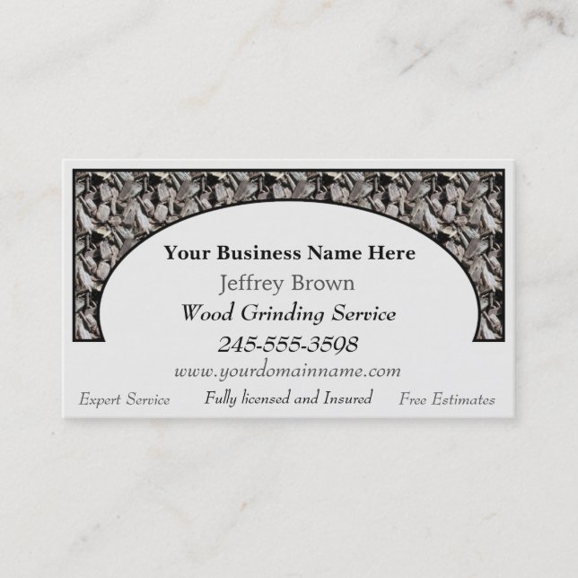 Tarjetas de visita de los pedazos de madera (Anverso)