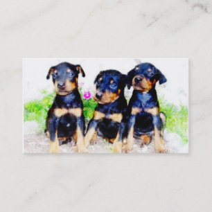 Tarjetas de visita de los perritos del Doberman