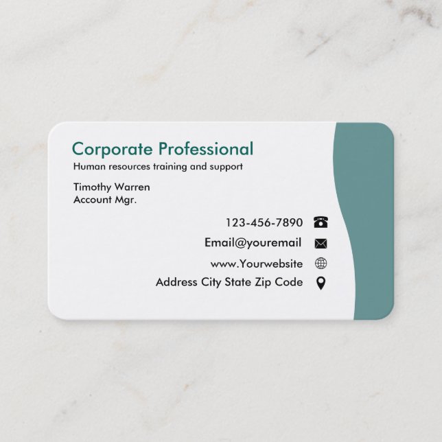 Tarjetas de visita de los recursos humanos (Anverso)