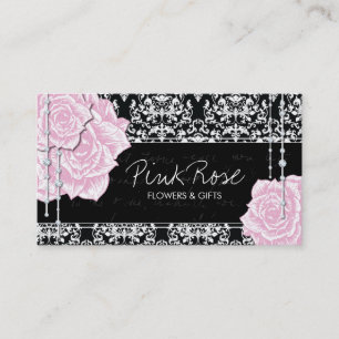 Tarjetas de visita de los rosas de damasco del