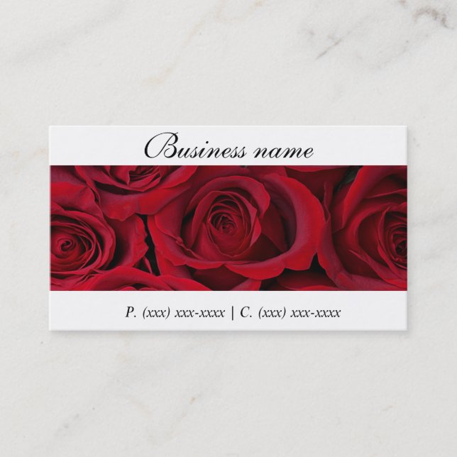 Tarjetas de visita de los rosas rojos (Anverso)