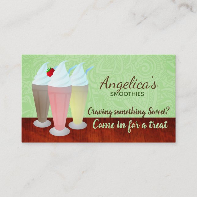 Tarjetas de visita de los Smoothies (Anverso)