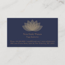 Tarjetas de visita de Lotus Flower simples azules 