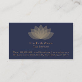 Tarjetas de visita de Lotus Flower simples azules