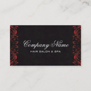 Tarjetas de visita de lujo del salón en rojo
