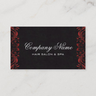 Tarjetas de visita de lujo del salón en rojo