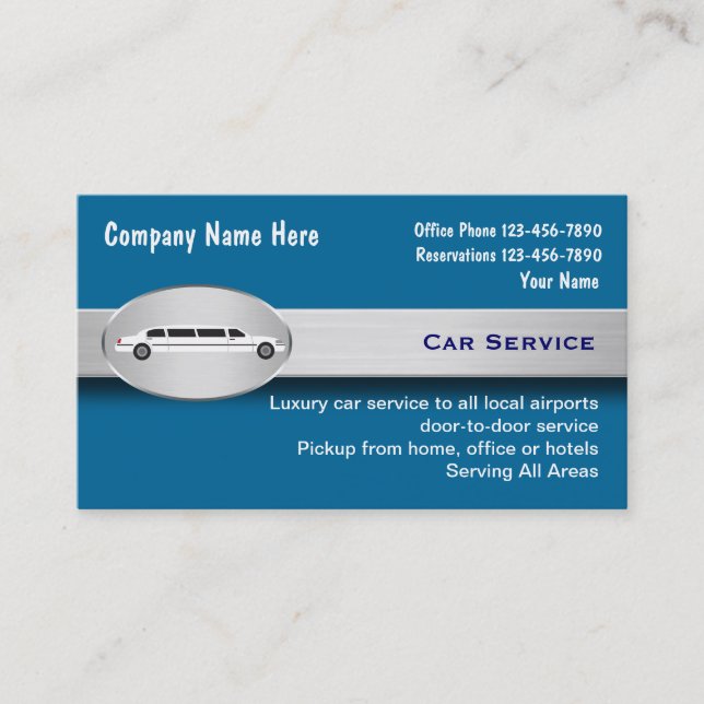 Tarjetas de visita de lujo del taxi del servicio (Anverso)