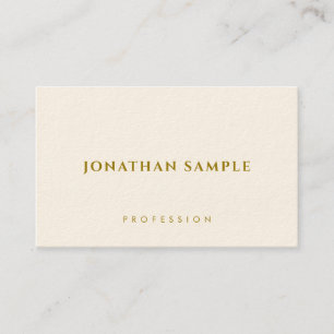 Tarjetas de visita de lujo Elegant Gold Text Moder