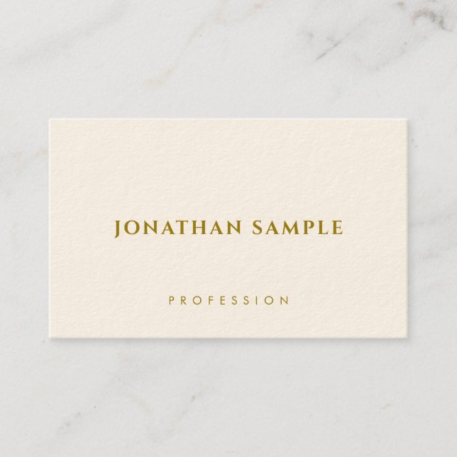 Tarjetas de visita de lujo Elegant Gold Text Moder (Anverso)